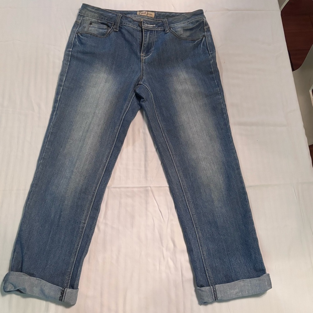 Y2K Earl Jeans Light Blue Boyfriend‎ Cuffed Jeans, Size 6